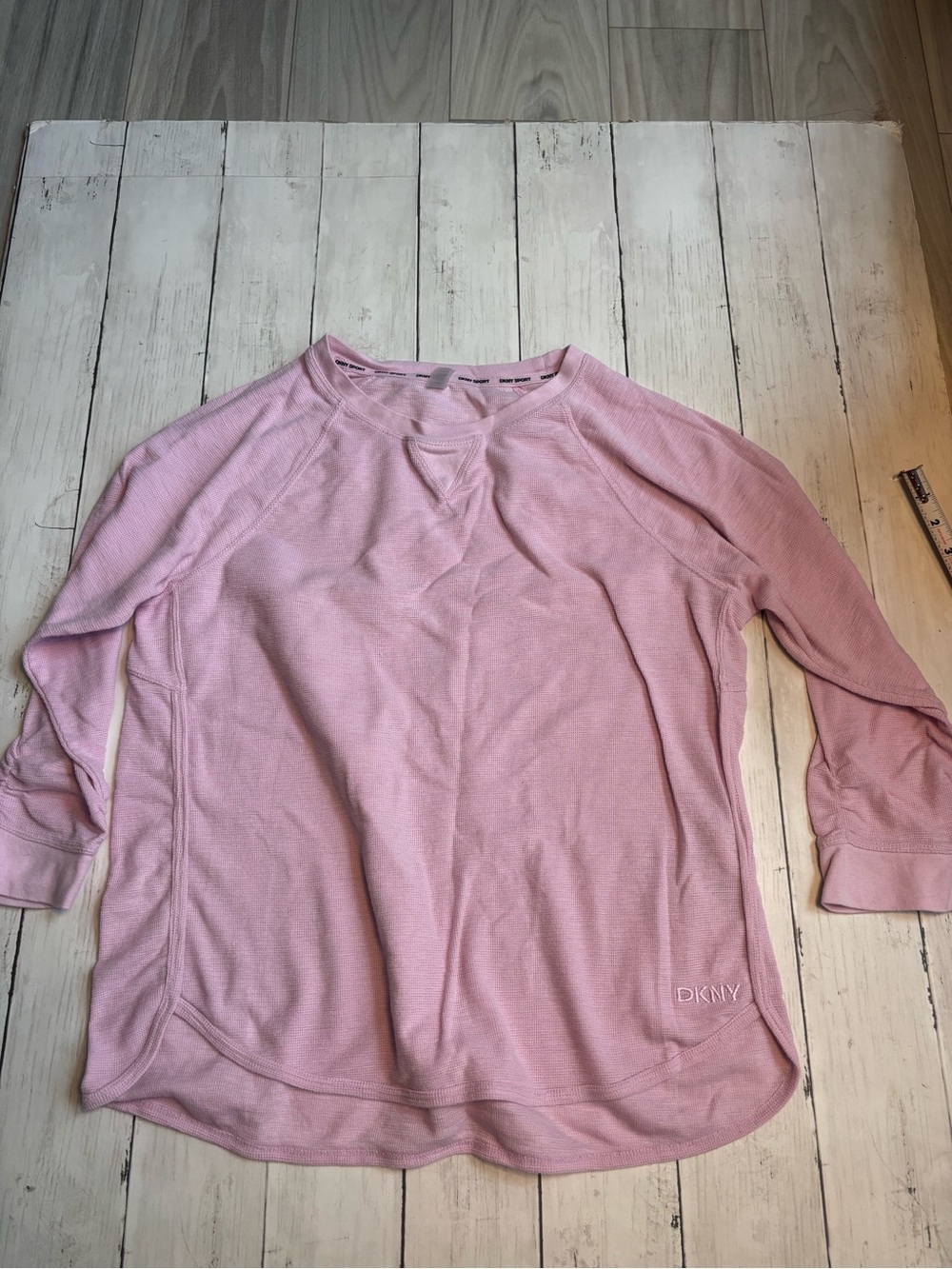 DKNY Pink Long-Sleeve Crewneck Pullover